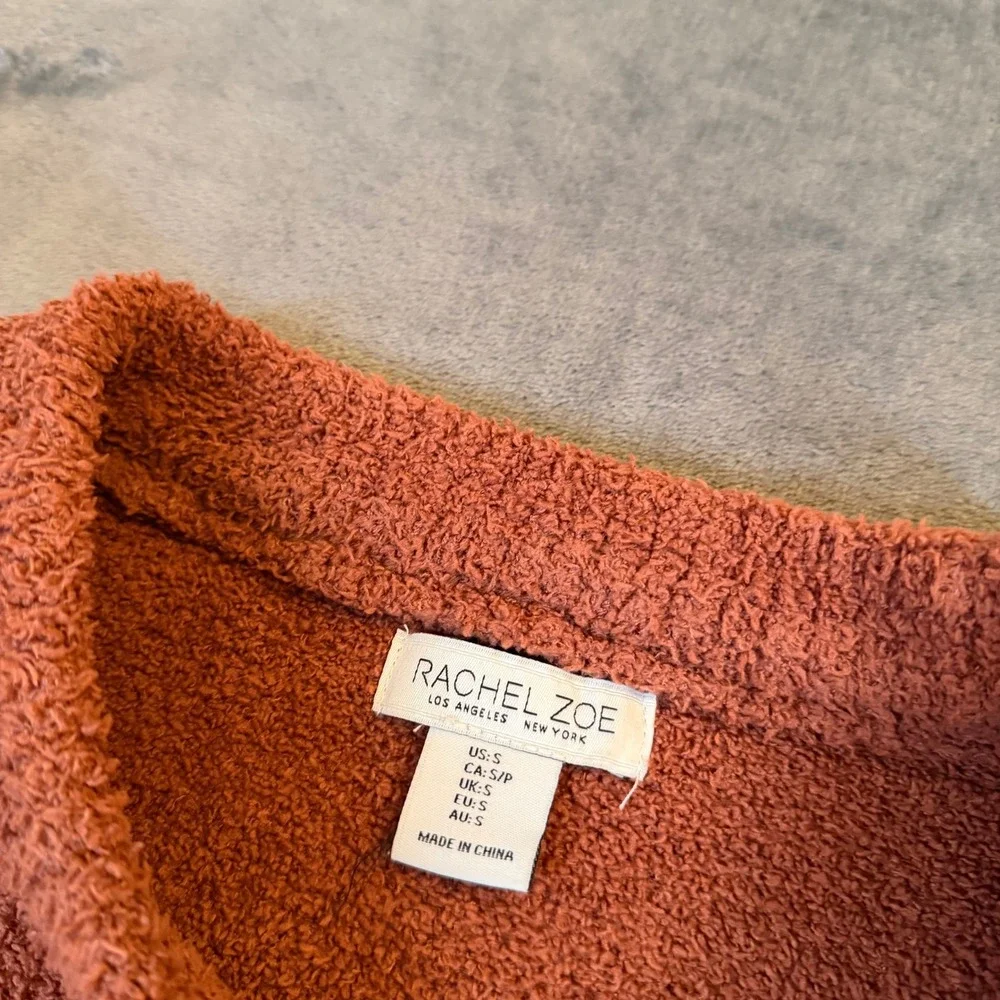 Rachel Zoe Boucle Knit Sweater Womens Small Rust Orange‎ Crewneck Relaxed Fit
